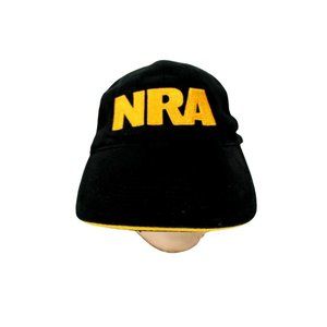 NRA Hat Cap Black Gold Embroidered American Flag Strapback Adult Mens